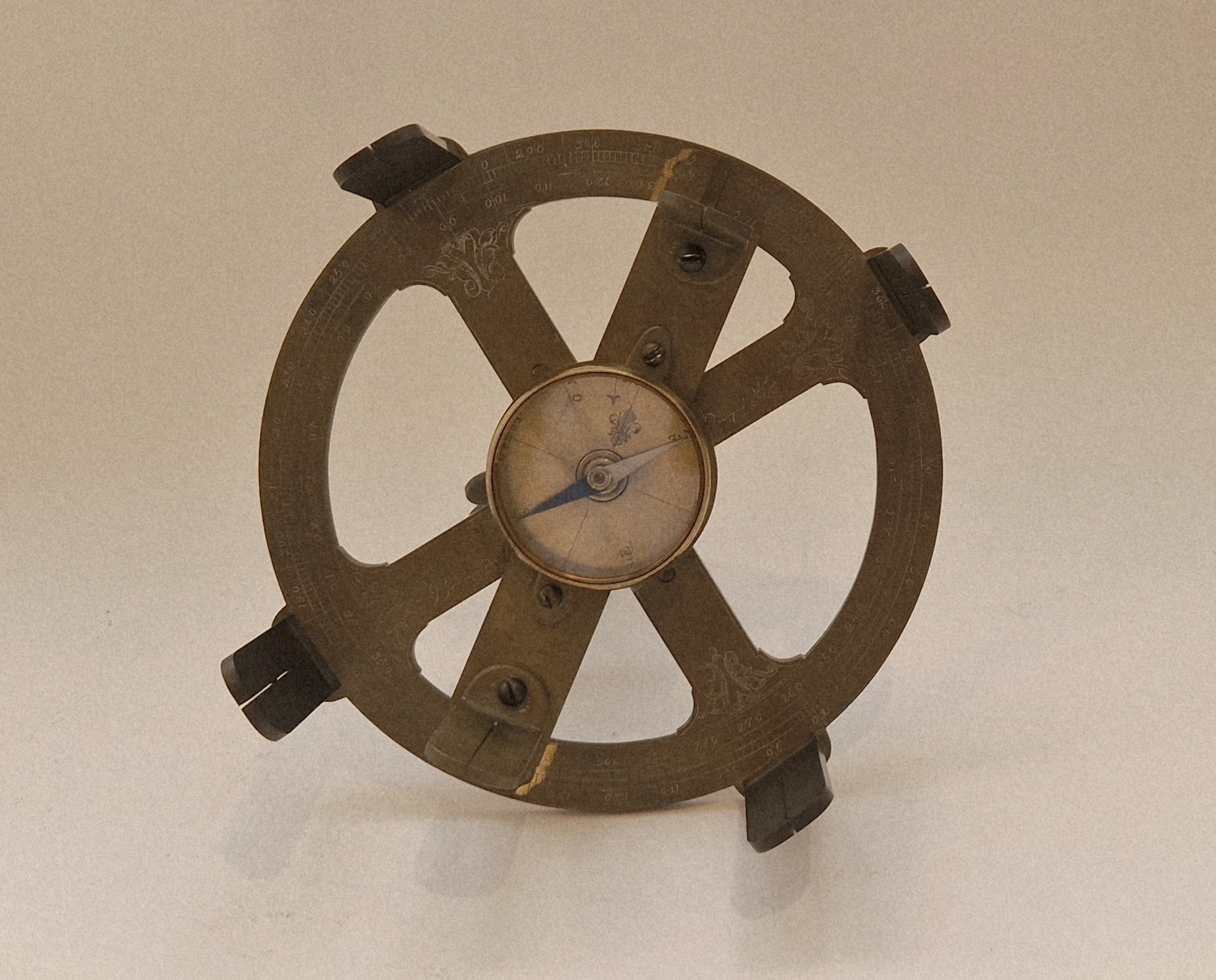 A French brass surveying circle by Baradelle, circa 1740