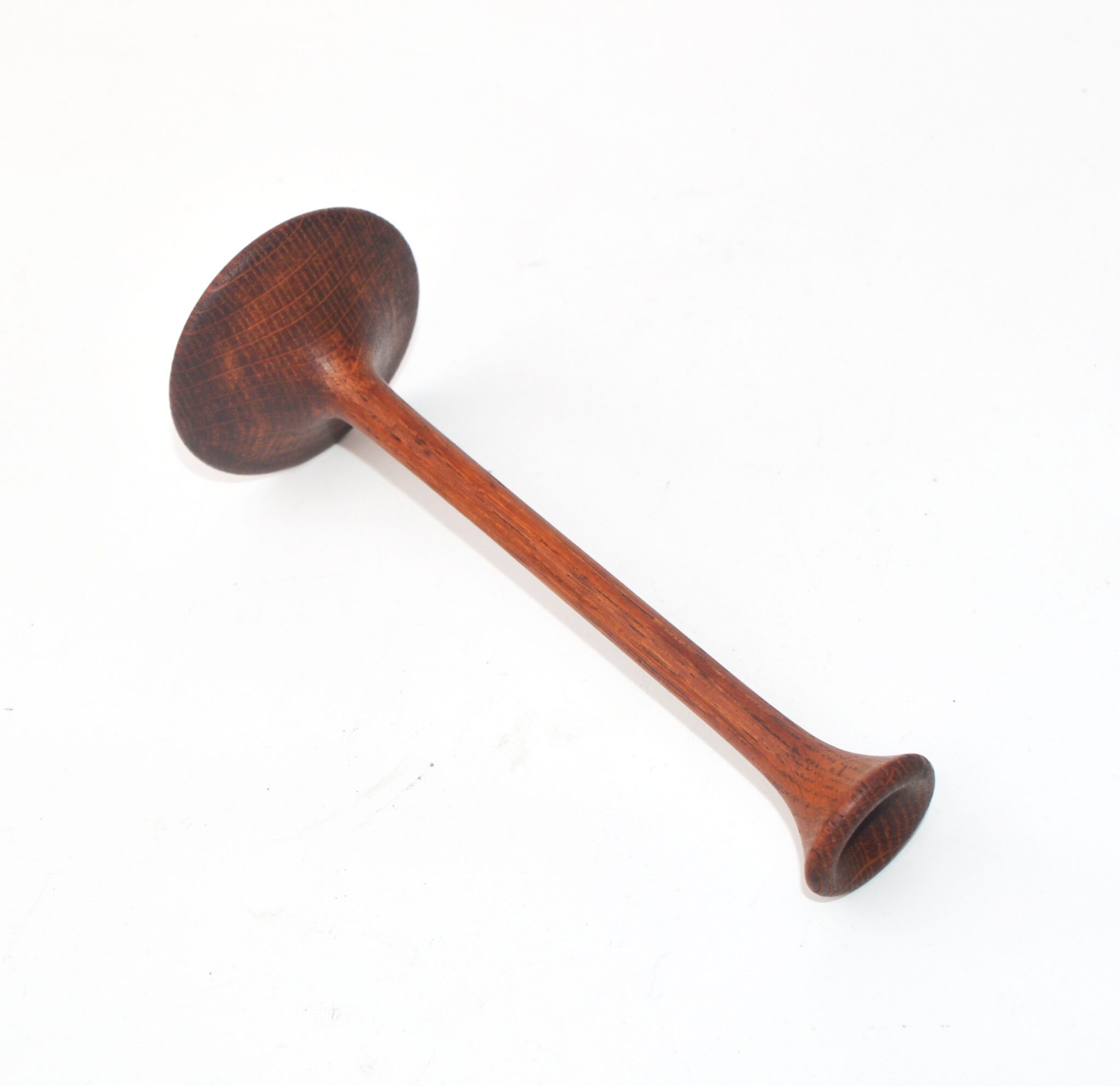 Wooden stethoscope, turned fruit wood.