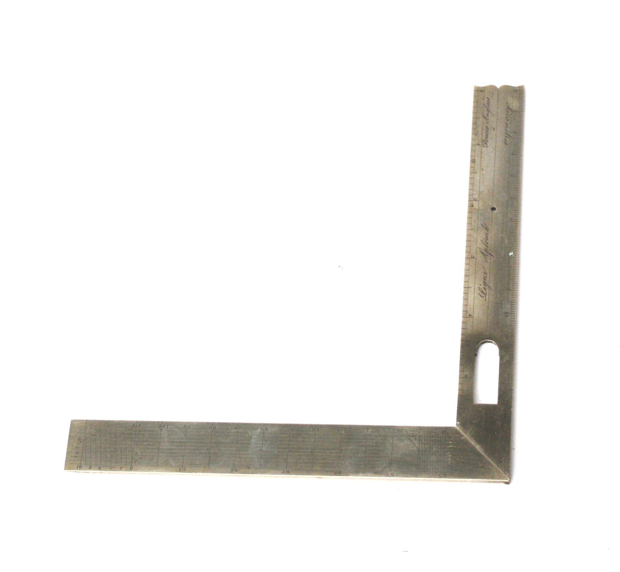 Nickel silver french folding square.