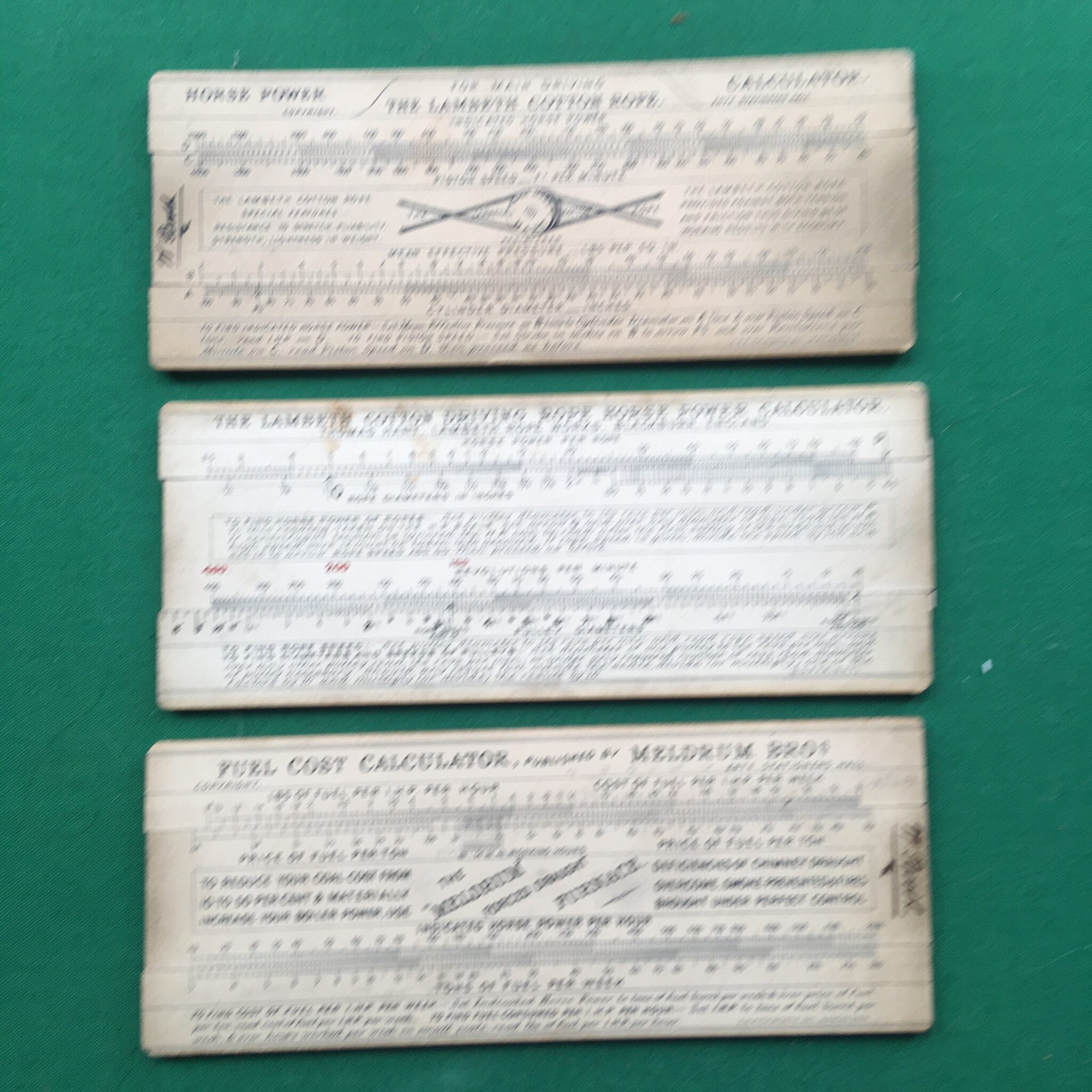 Three card Slide Rules