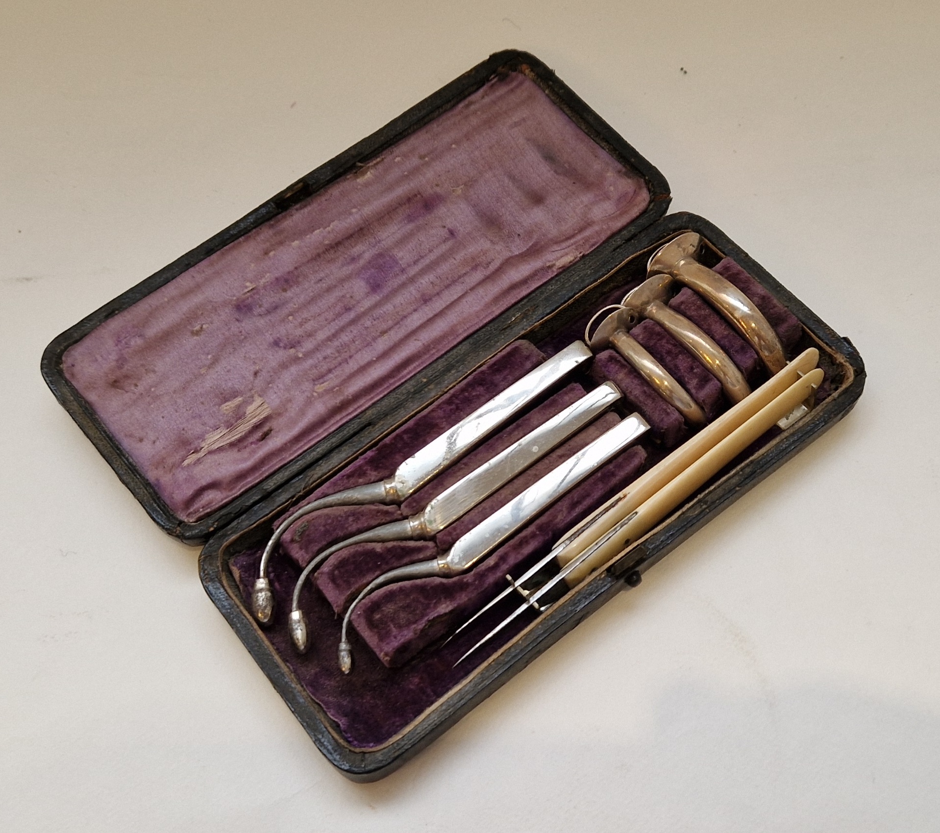 A fine and complete tracheostomy set by Hawksley with UK provenance, circa 1890