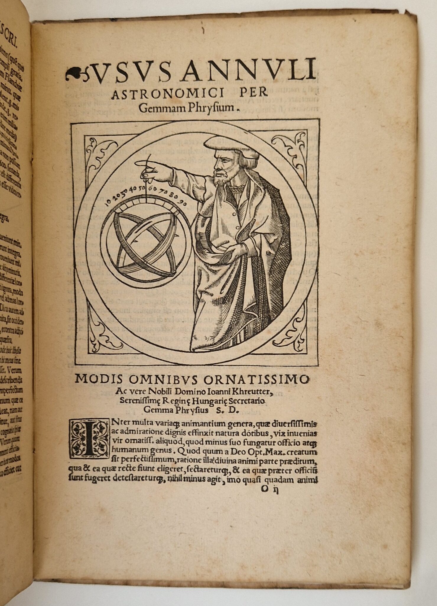 The invention of astronomical ring by Gemma Frisius 1534-1539