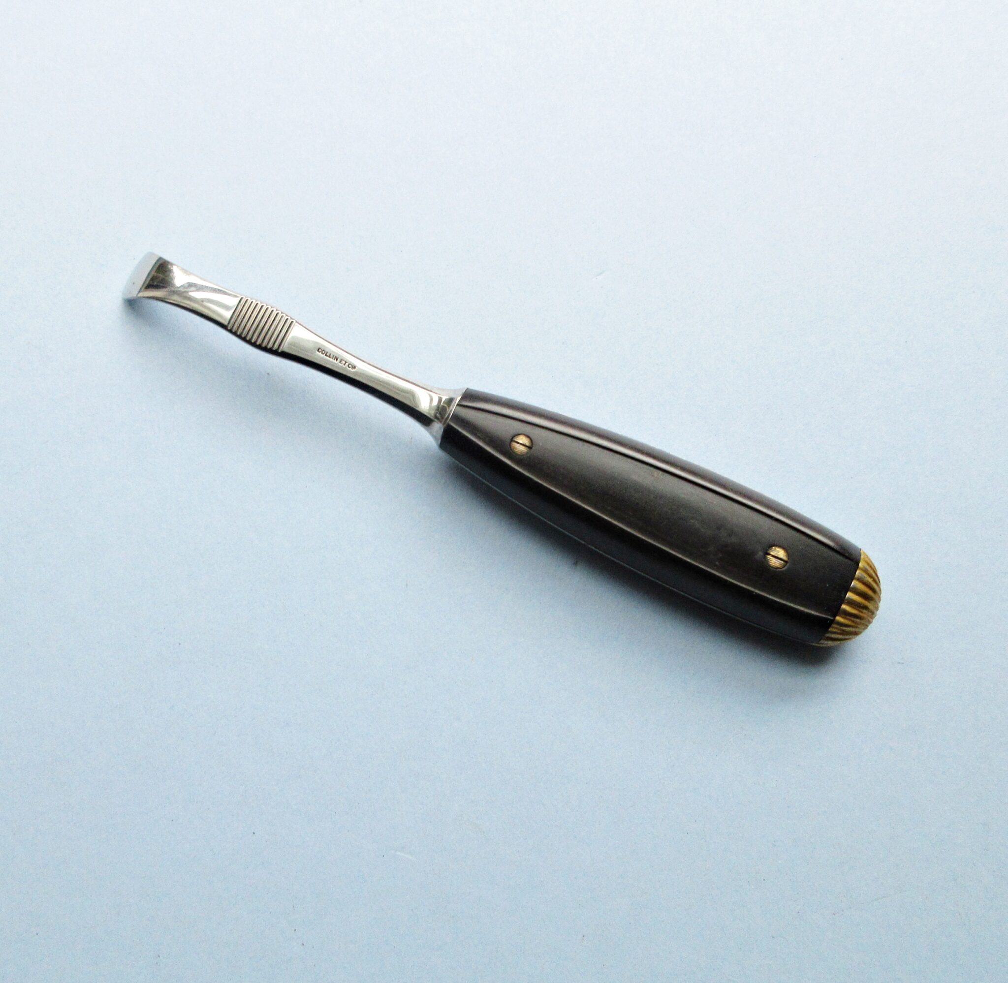 Exhibition-Grade Ebony and Gold-Plate Dental Elevator