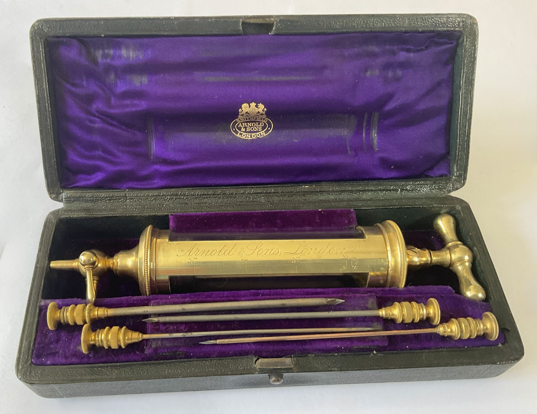 Cased brass Aspirator c1870.