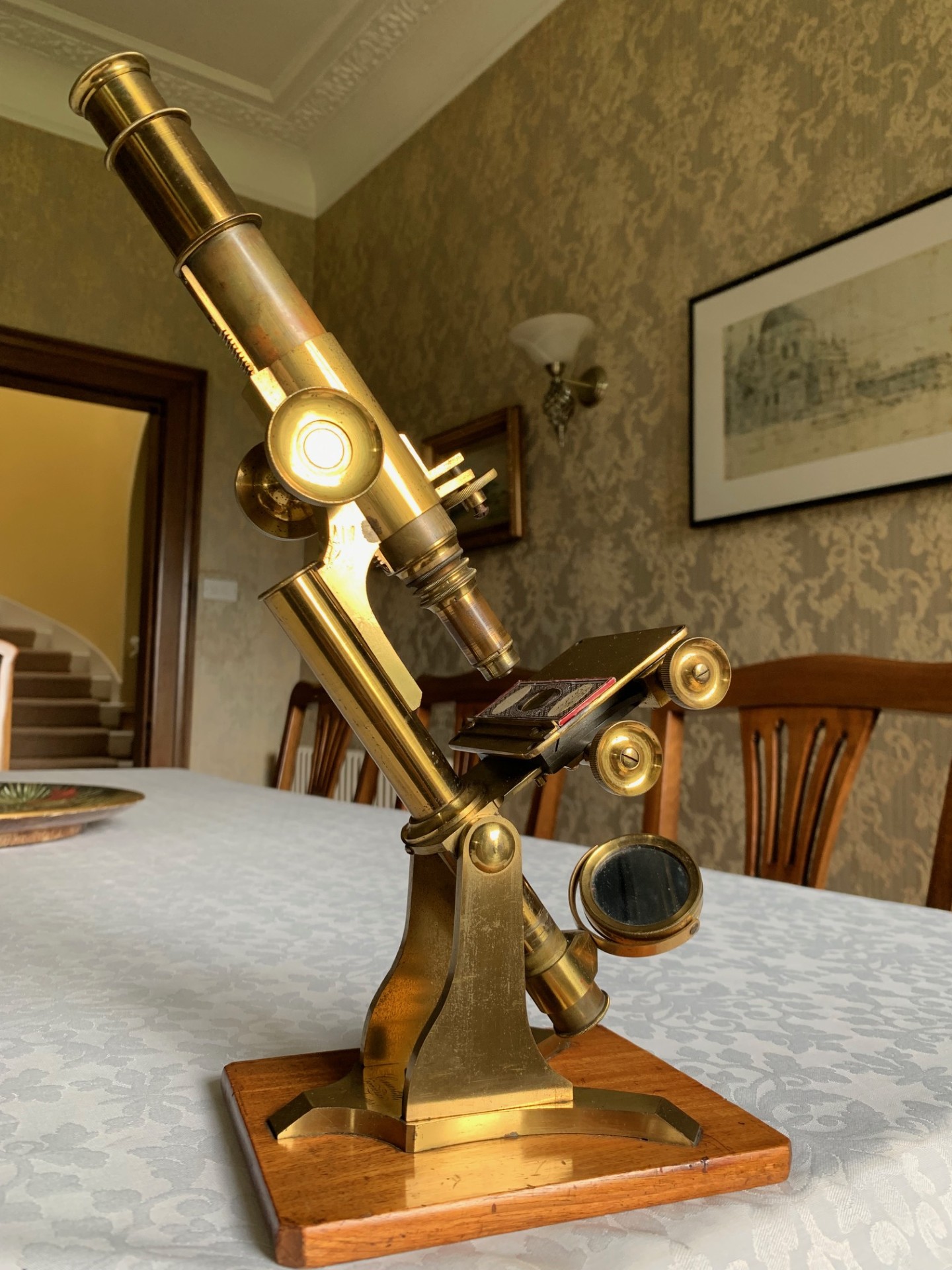 Antique J. Casartelli of Manchester – Monocular Brass Microscope – circa 1865-70