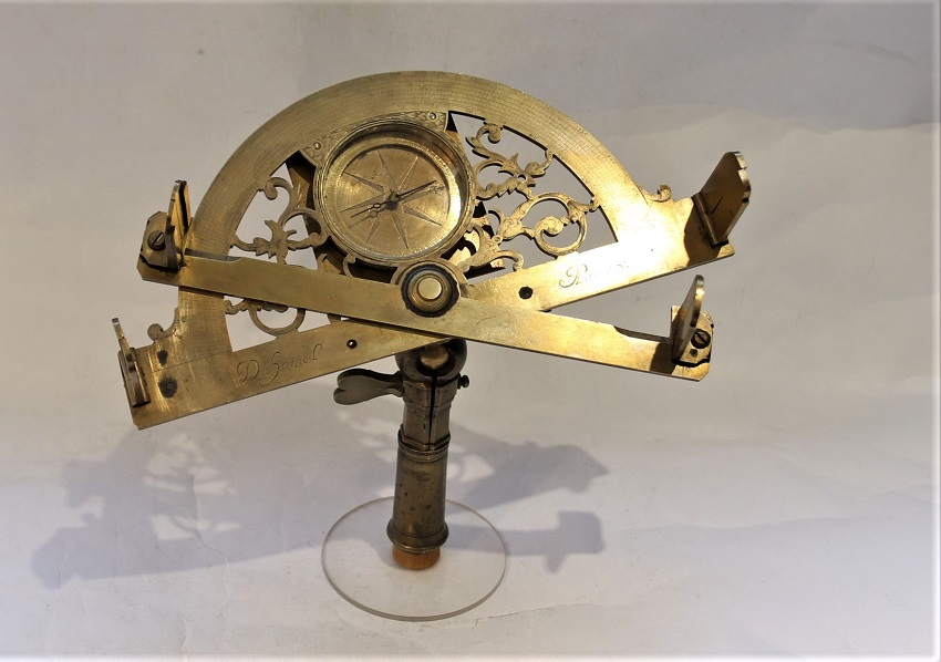 A fine French brass graphometer by Duhamel, circa 1740-1750