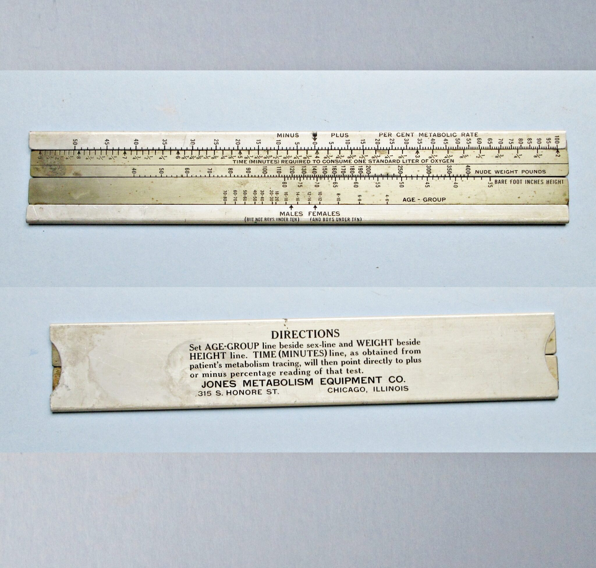 1940s Metabolic Rate Calculating Slide Rule
