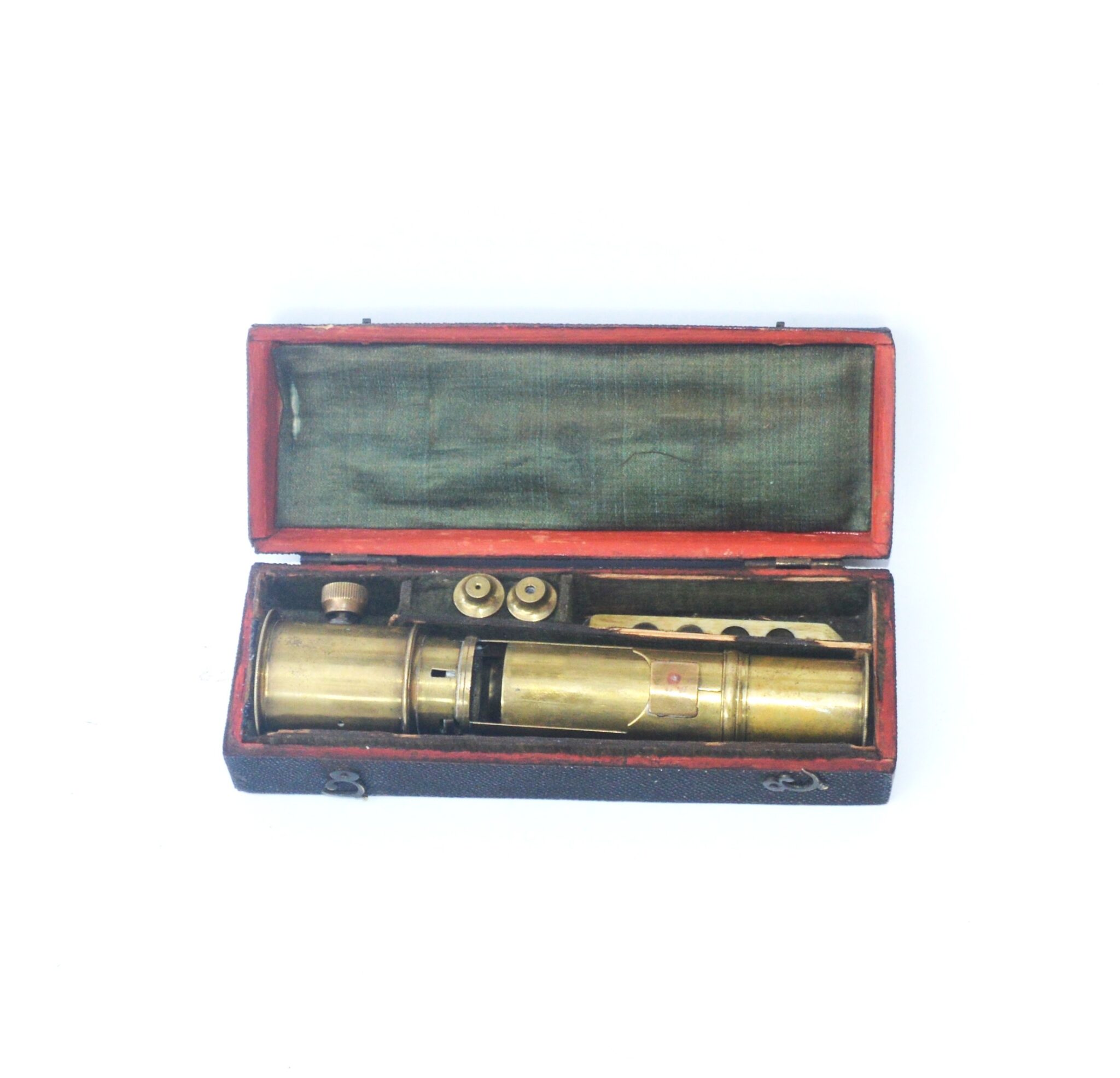 SOLD – Benjamin Martin brass microscope in case.