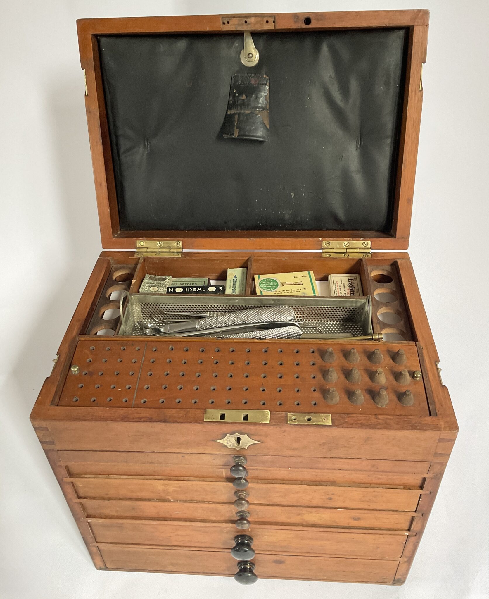 Antique Dentists Travelling Cabinet complete with contents.