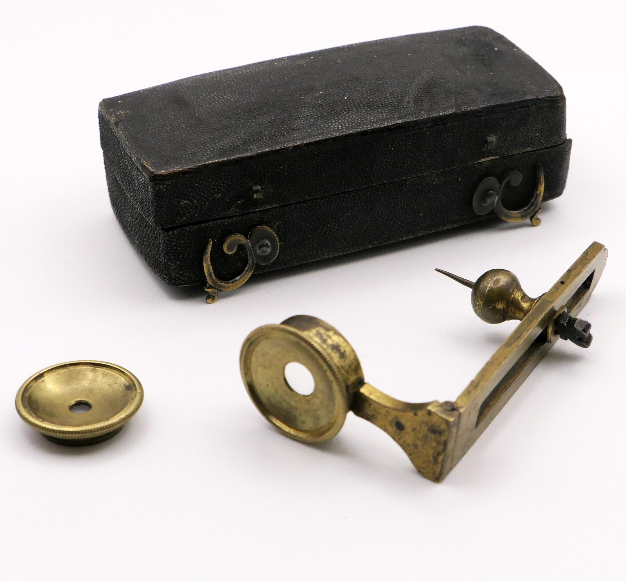 Sliding Spike Pocket Microscope in Fitted Sharkskin Etui
