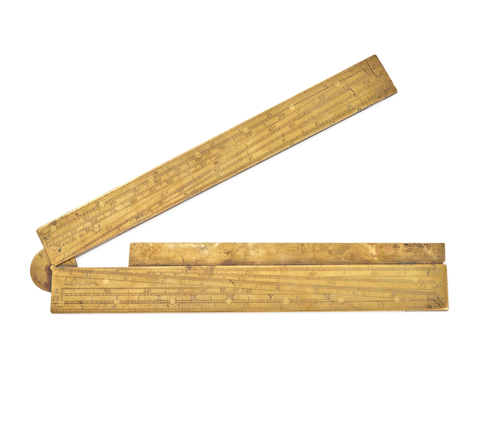 SOLD – Six inch brass sector – Heath & Wing.