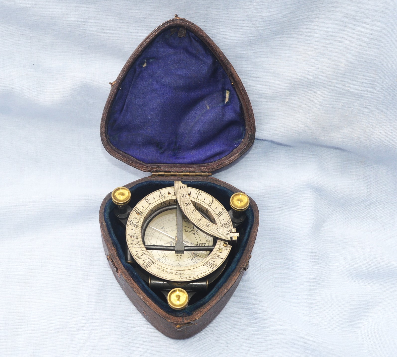 Equinoctial Compass Sundial in case – Watson & Son.