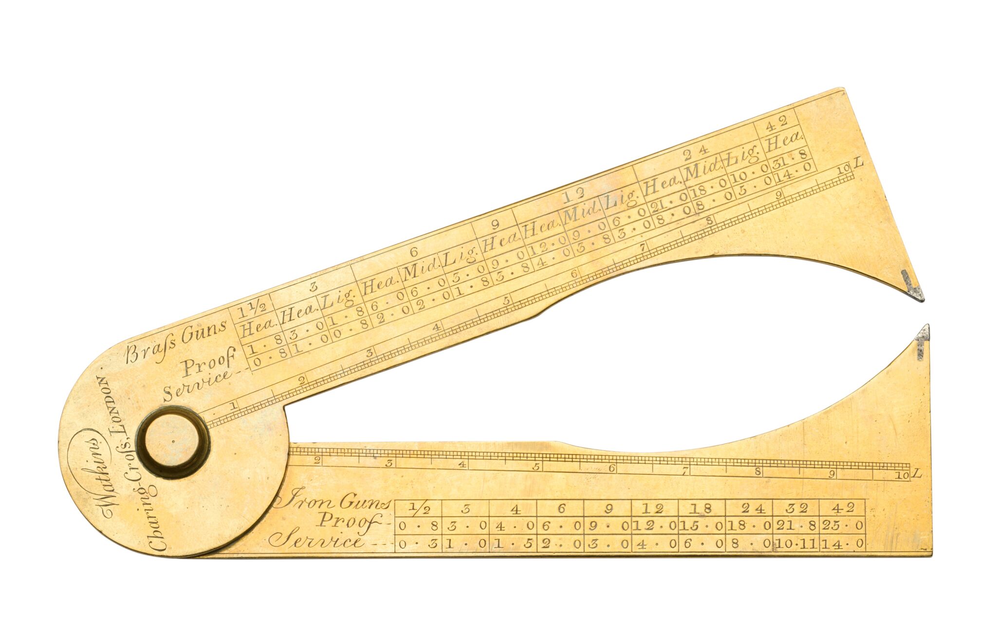 Gunner’s caliper by Watkins. Late 18th c.