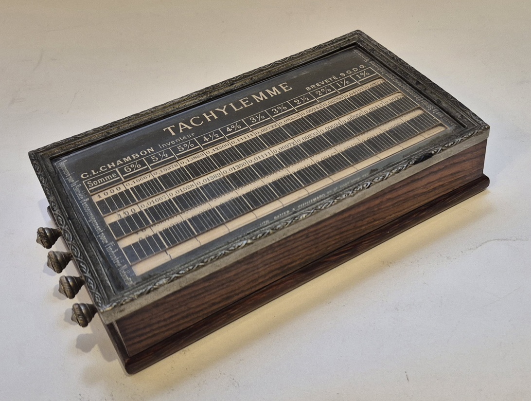 A rare French Chambon four cylinder calculating machine called Tachylemme, c. 1876