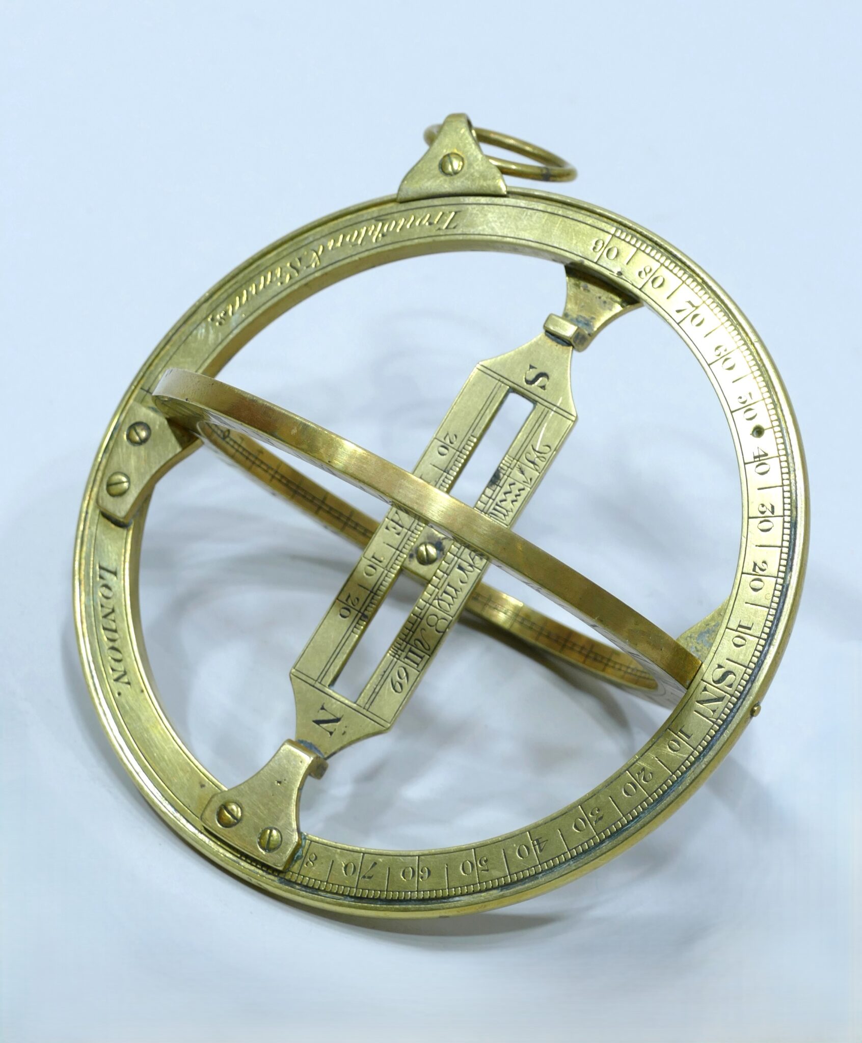Equatorial ring in brass signed Troughton & Simms London.