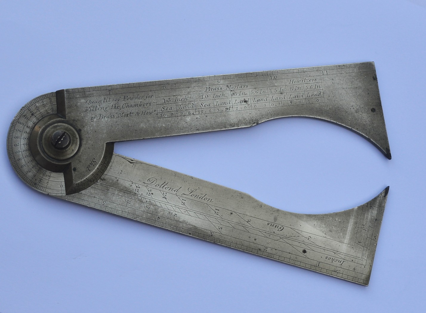 Brass gunners calipers by Dollond.