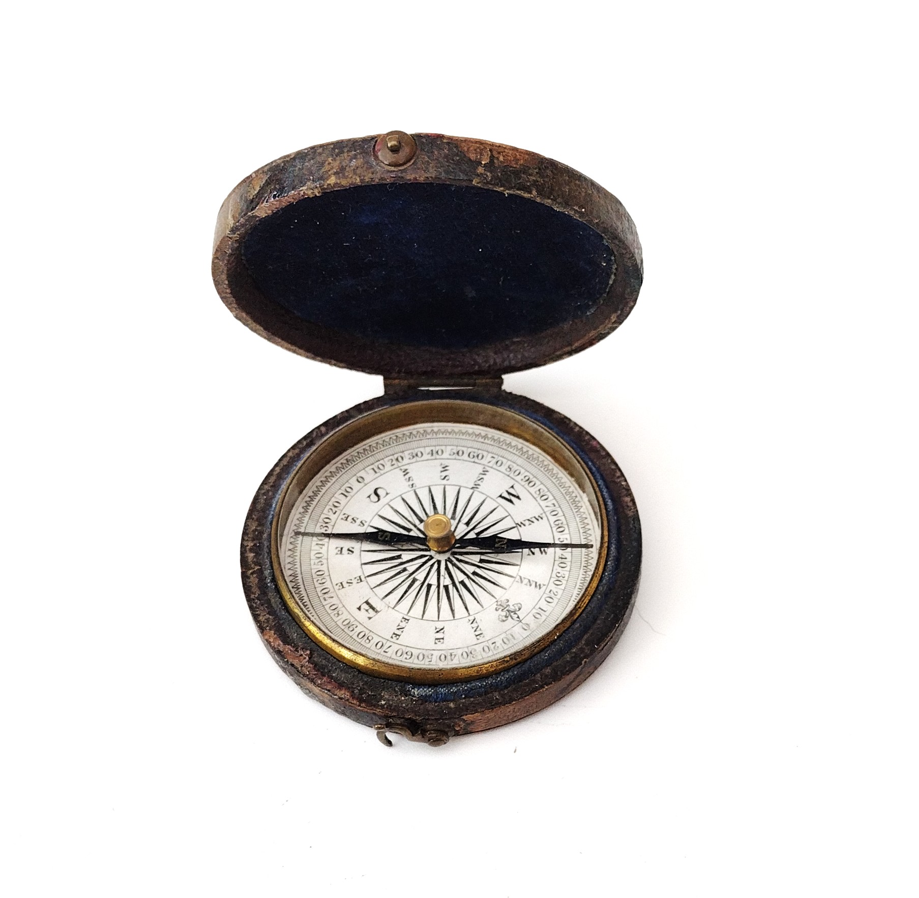 Victorian pocket compass & case.