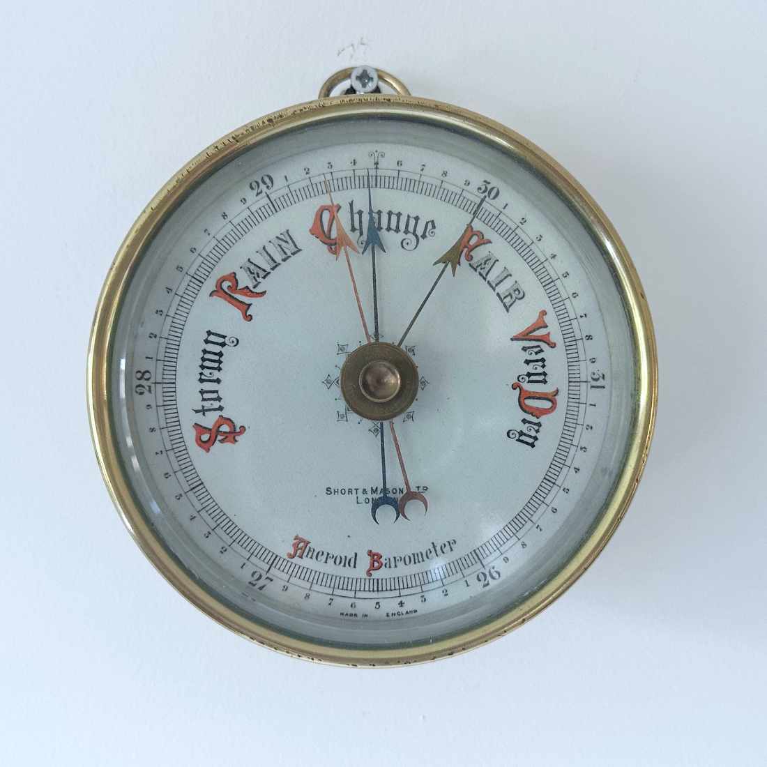 C&T Patent Altitude Adjustment Aneroid Barometer by Short & Mason, London