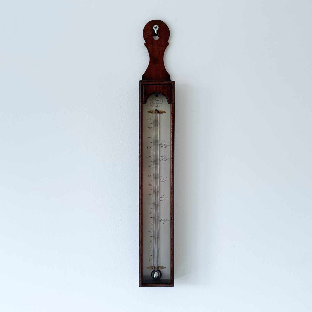 Eighteenth Century Mahogany Cased Wall Thermometer by George Adams of Fleet Street
