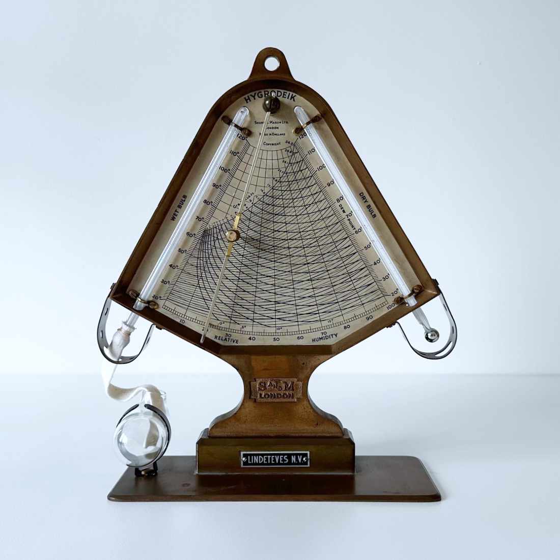 Hygrodeik or Wet & Dry Bulb Hygrometer by Short & Mason London
