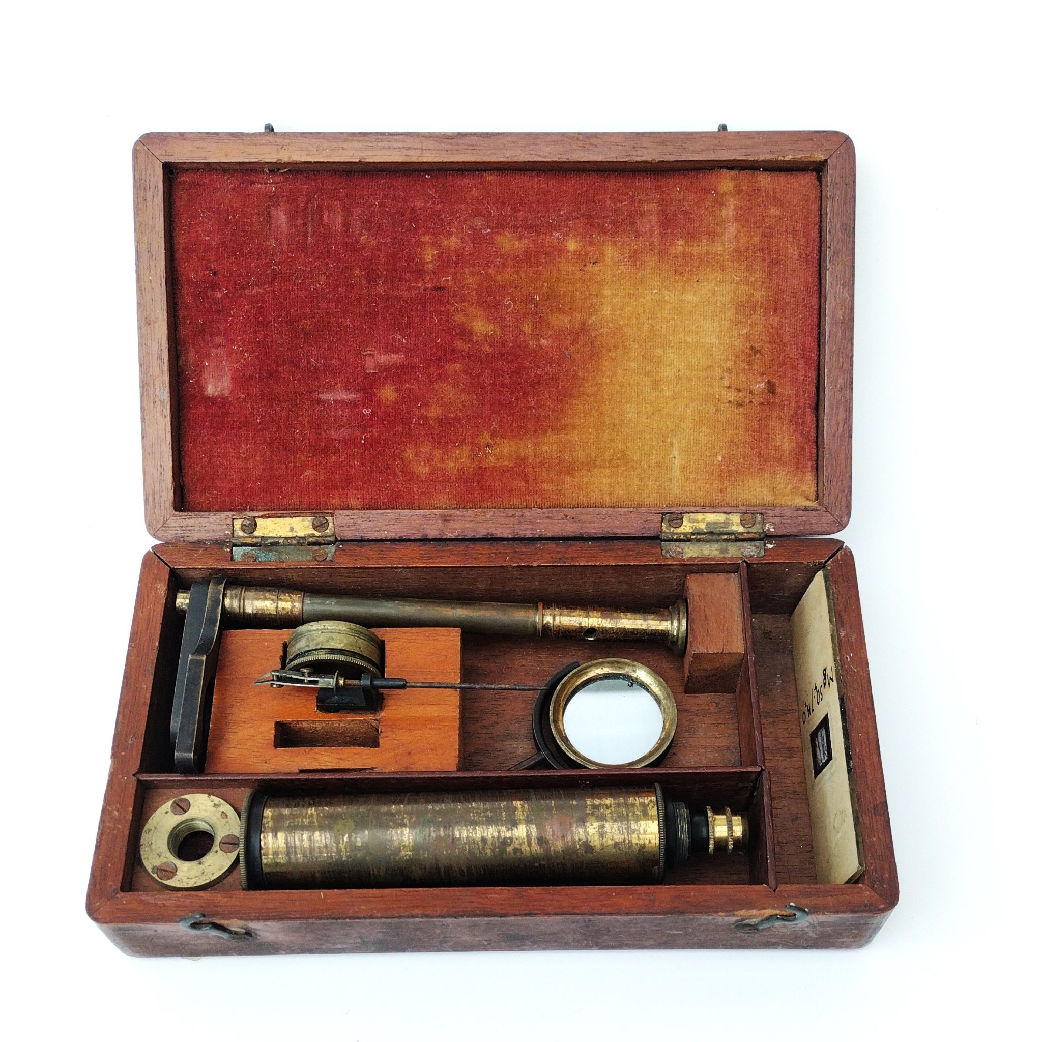 Small portable microscope and case.