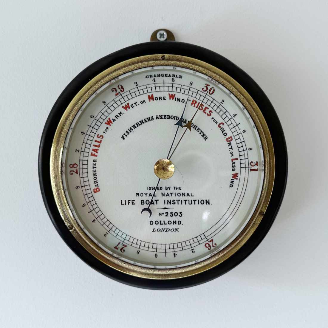 Victorian RNLI Fishermans Aneroid Barometer by Dollond