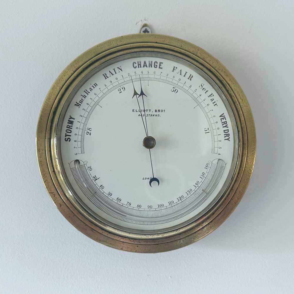 Victorian RNLI Type Aneroid Barometer by Elliott Brothers 449 Strand London