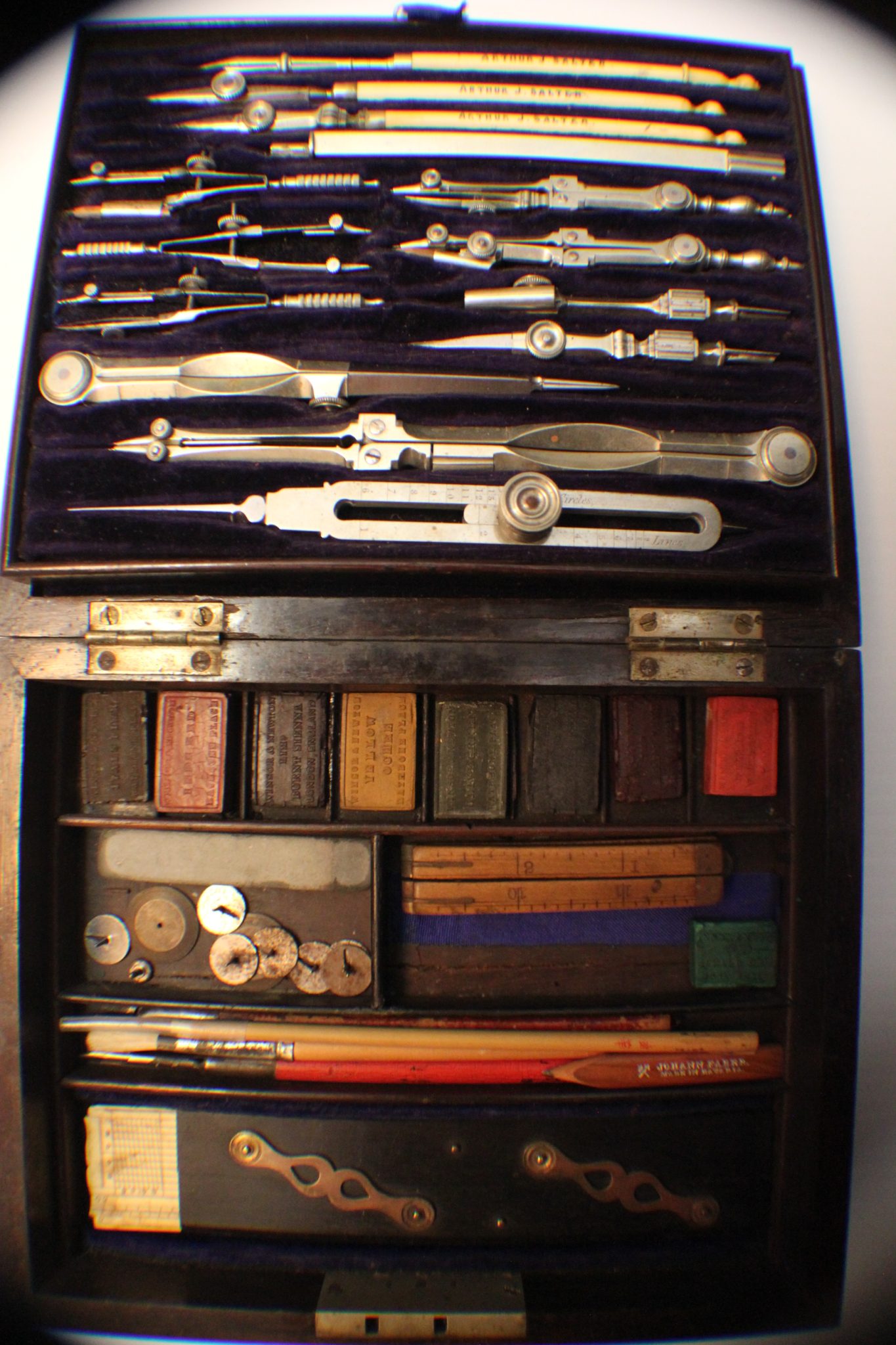 ~FINE GOULD & PORTER DRAFTING SET-COMPLETE WITH PAINTS~