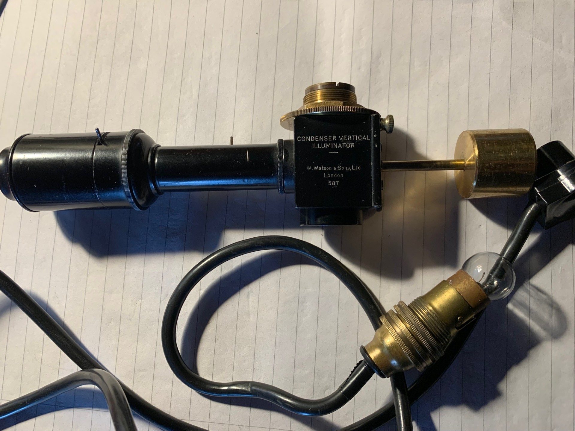Vintage Watson-Conrady Counter-balanced Microscope Vertical Illuminator Working