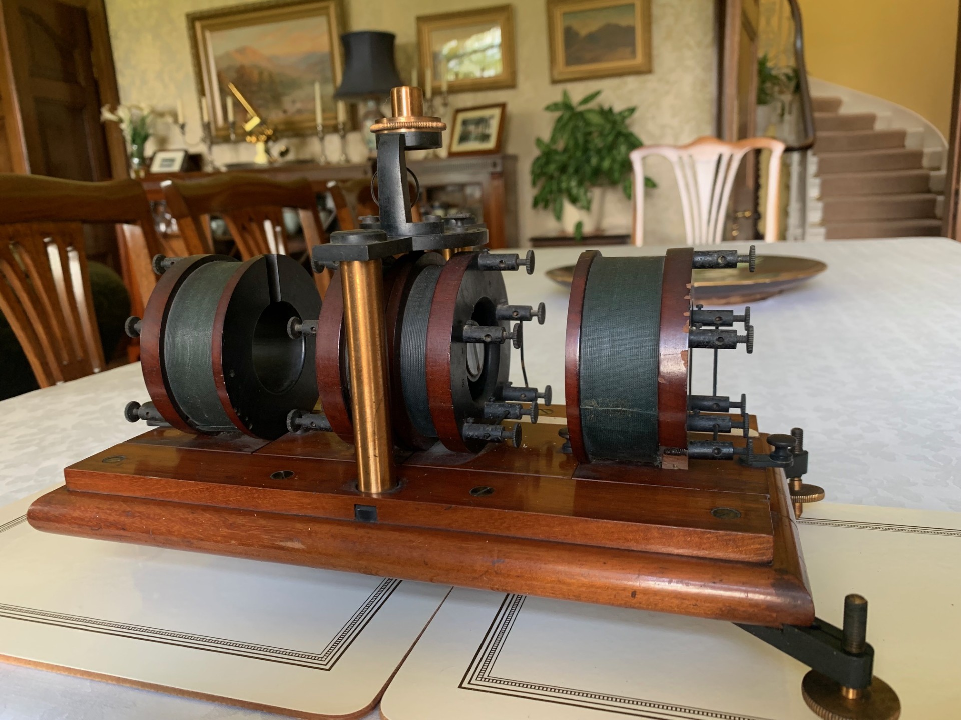 Antique Induction Coil Physics Electrical Apparatus – Educational – Steampunk