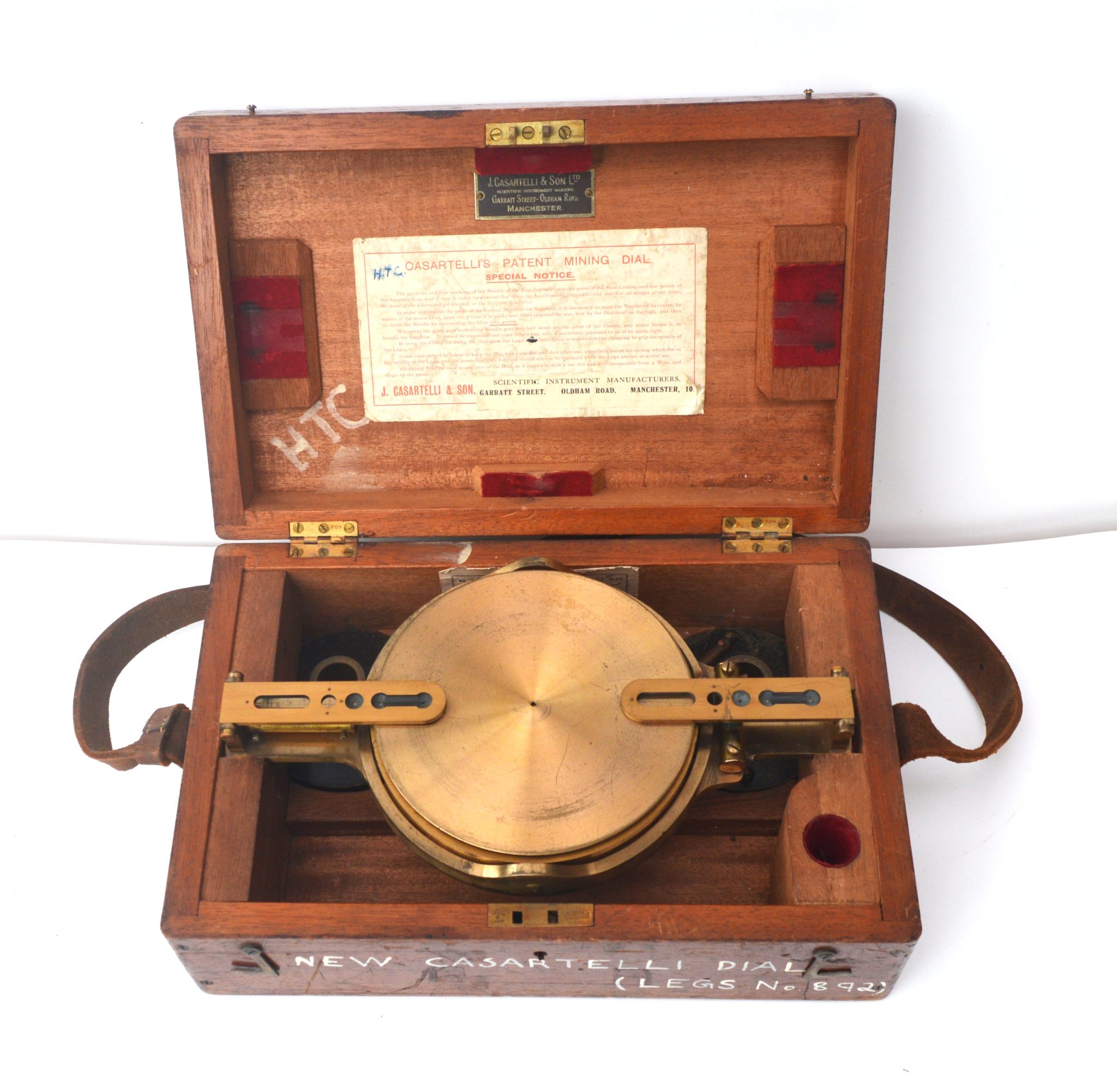 Large antique miners dial in case: Casartelli’s Patent.