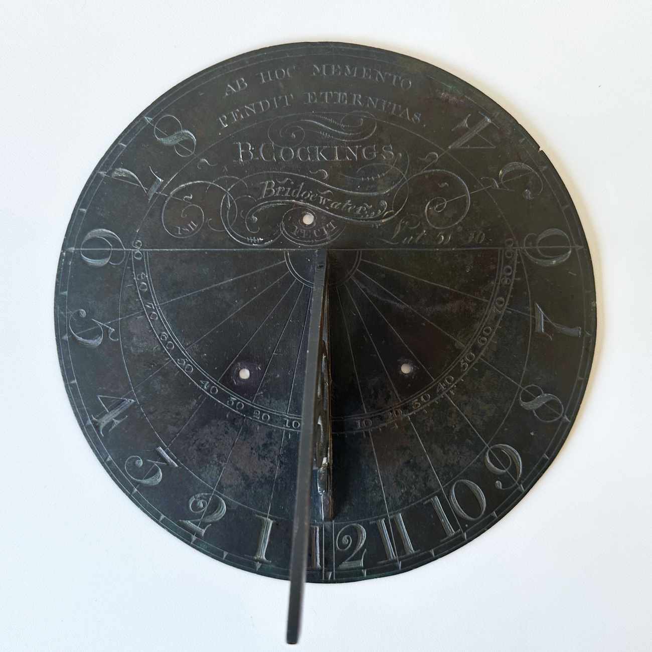 George III Period Brass Sundial by Benjamin Cockings of Bridgewater