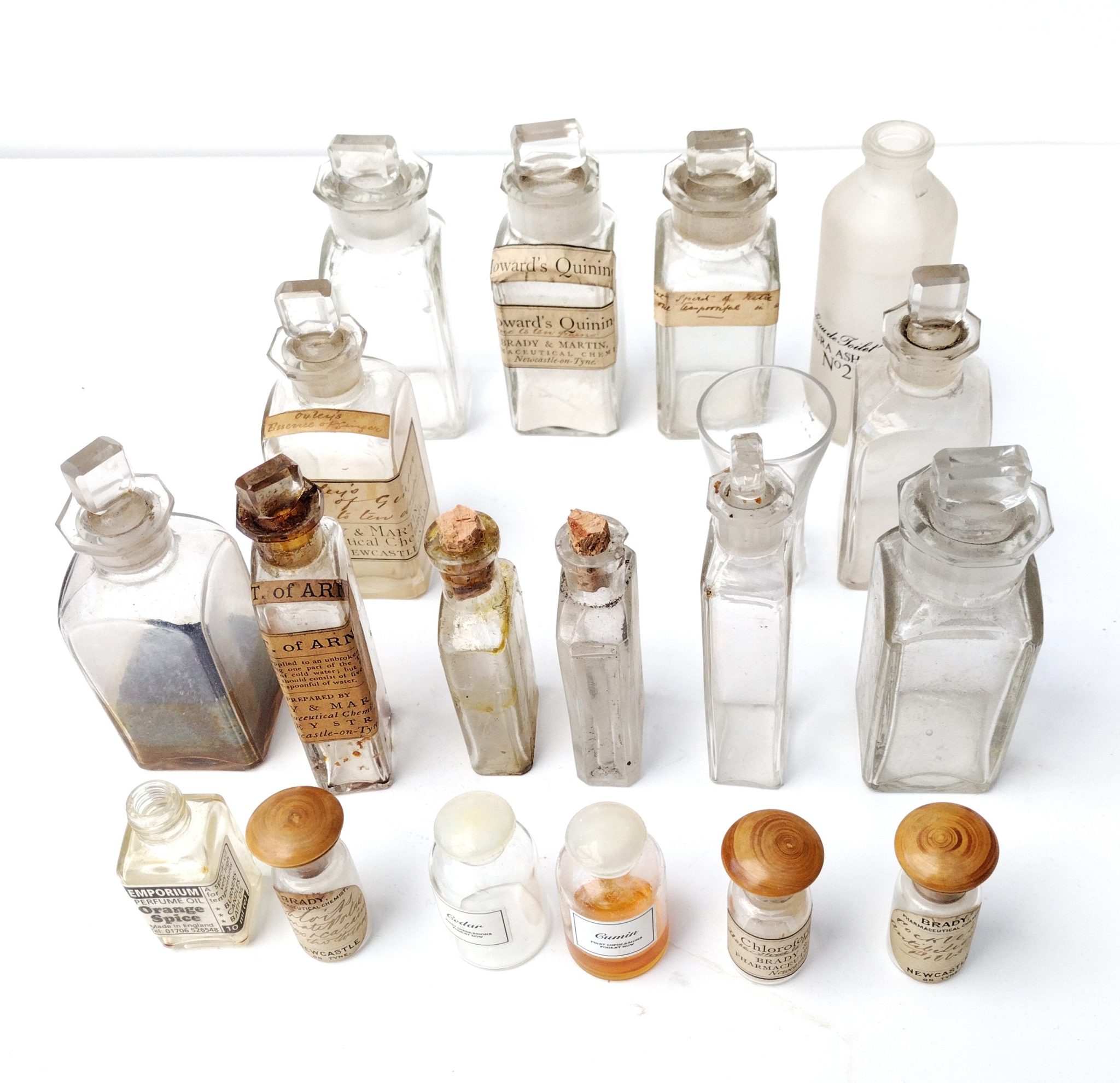 Apothecary cabinet and contents.