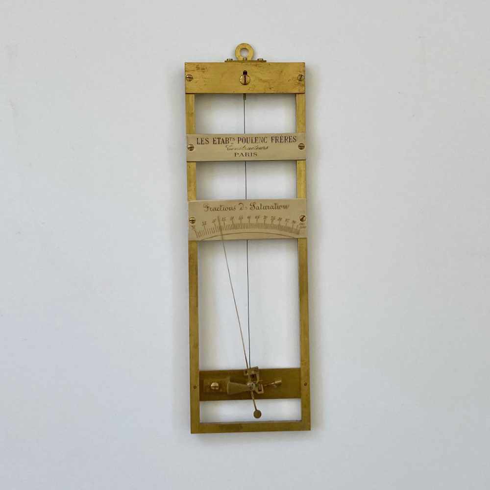 Late Victorian Cased Sausurre Hair Hygrometer by Poulenc Freres of Paris
