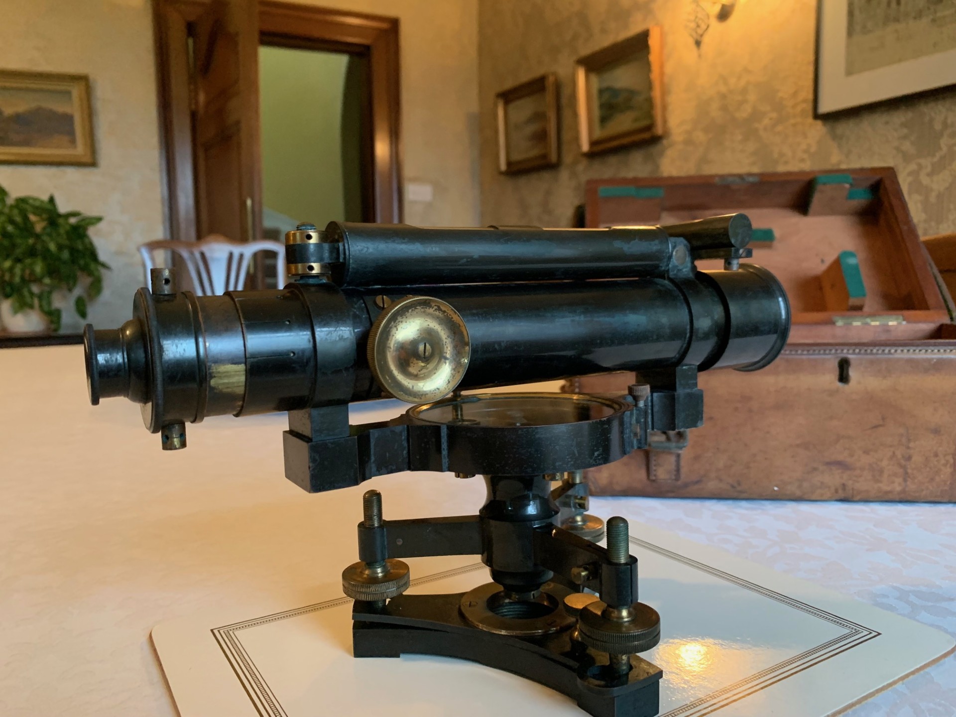 Antique W. Watson & Son Surveyor’s Level c1870s ex Robert Piercy – Sardinia & India