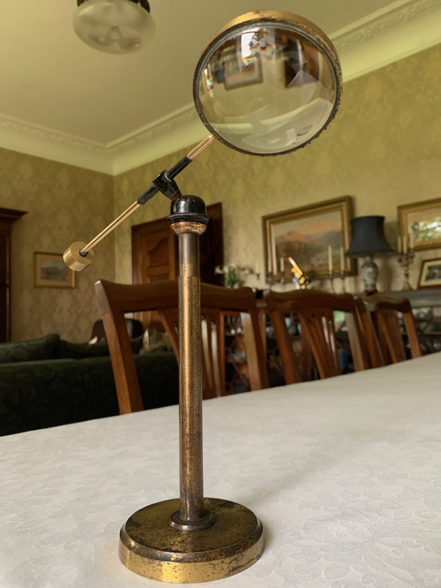 SOLD – Large Antique Microscope Bull’s Eye Desk-top Condenser with 2.5 inch diameter Main Lens 1i SOLD – Large Antique Microscope Bull’s Eye Desk-top Condenser with 2.5 inch diameter Main Lens