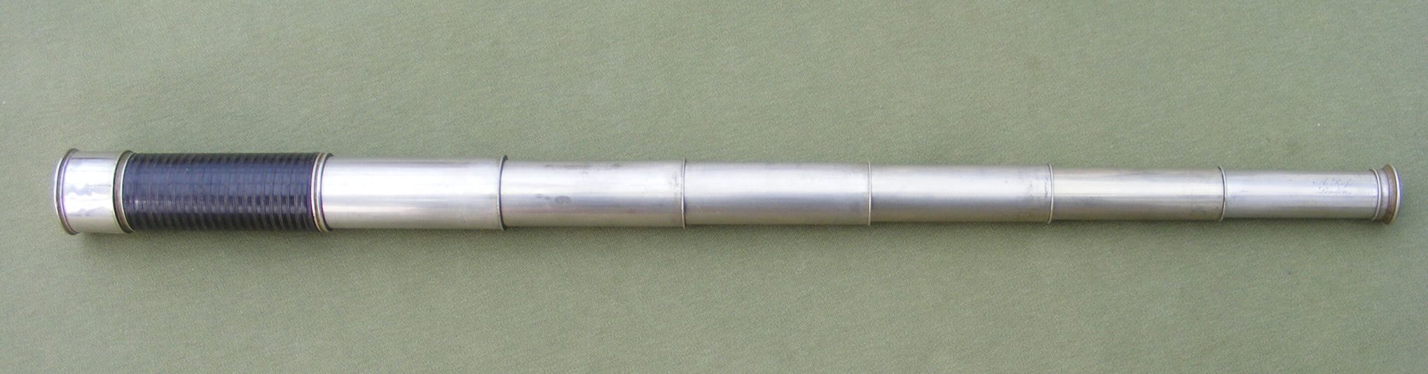 ANDREW ROSS SIX DRAW GERMAN SILVER & BALEEN TELESCOPE