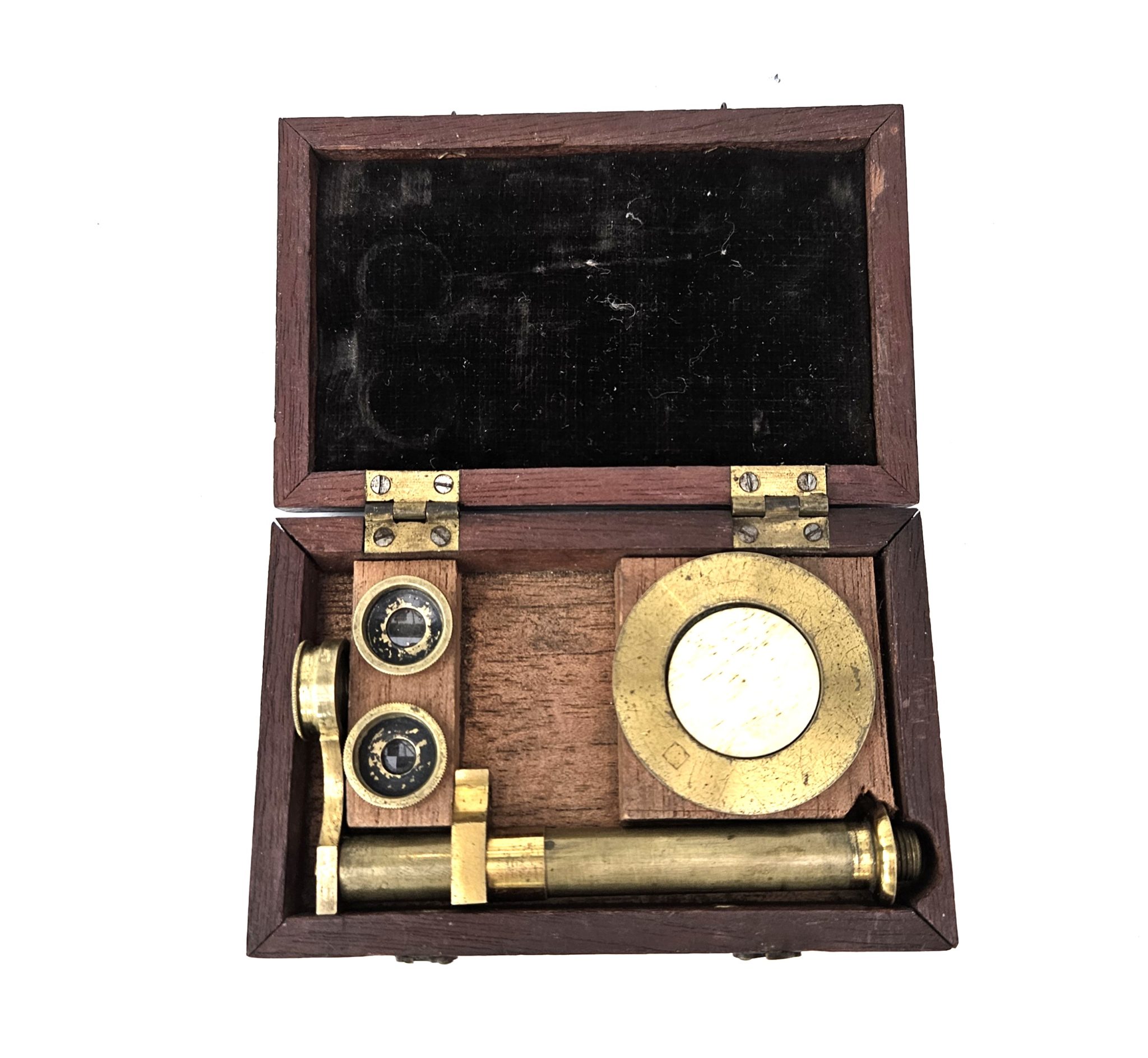 Simple pocket microscope in case.
