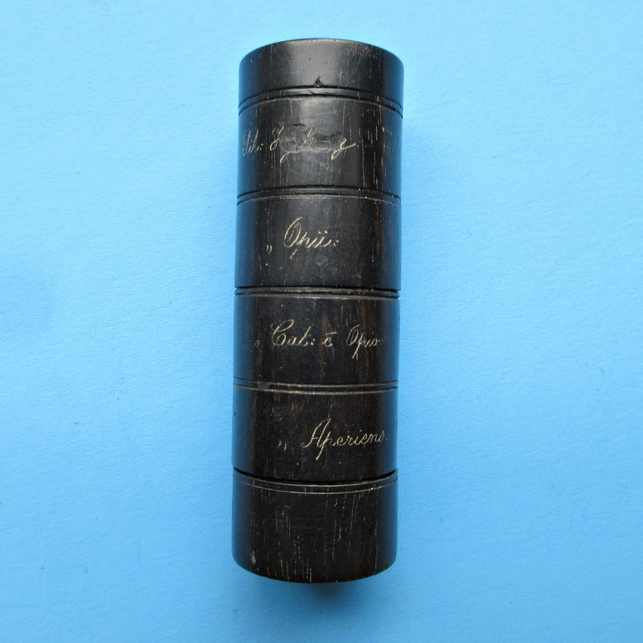 C1870 Ebony Pill Tower with One Section for Opium