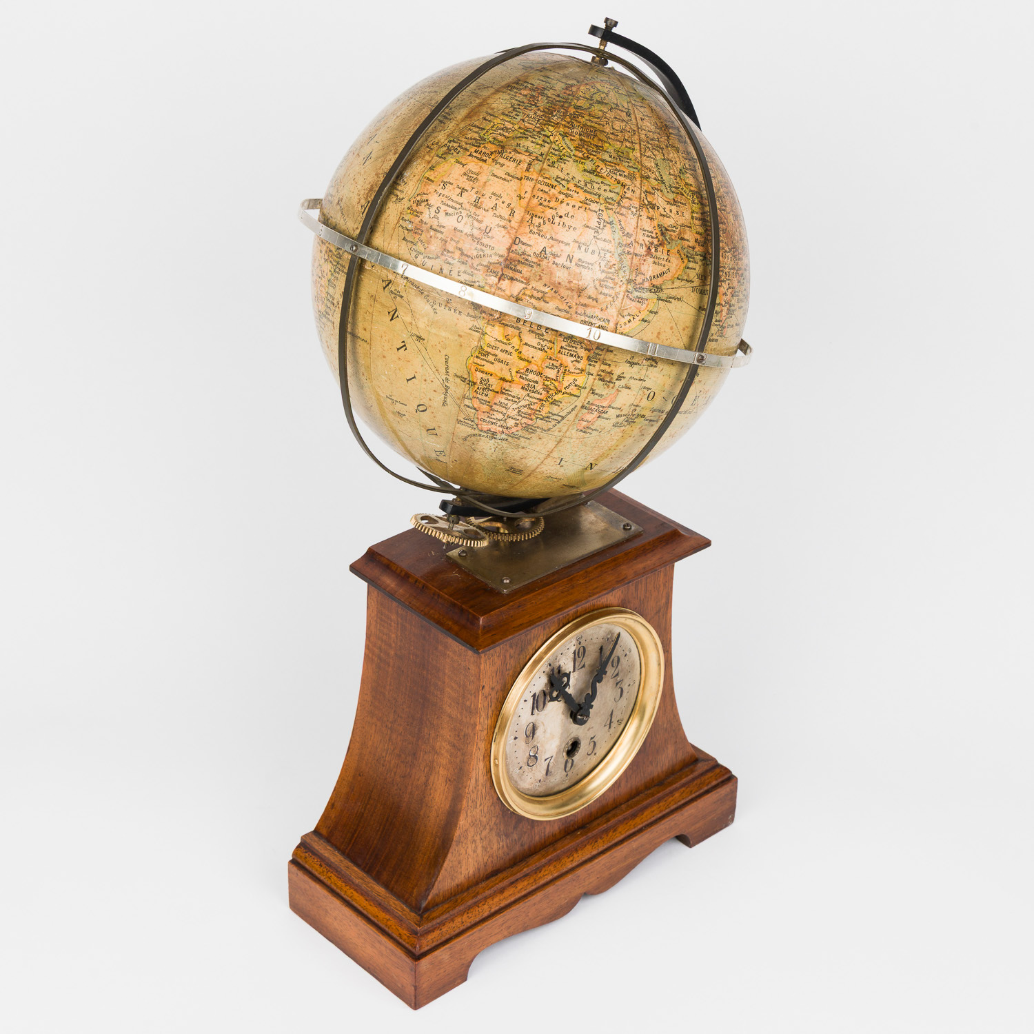 7 inch terrestrial globe clock, German, circa 1905 – 1907.