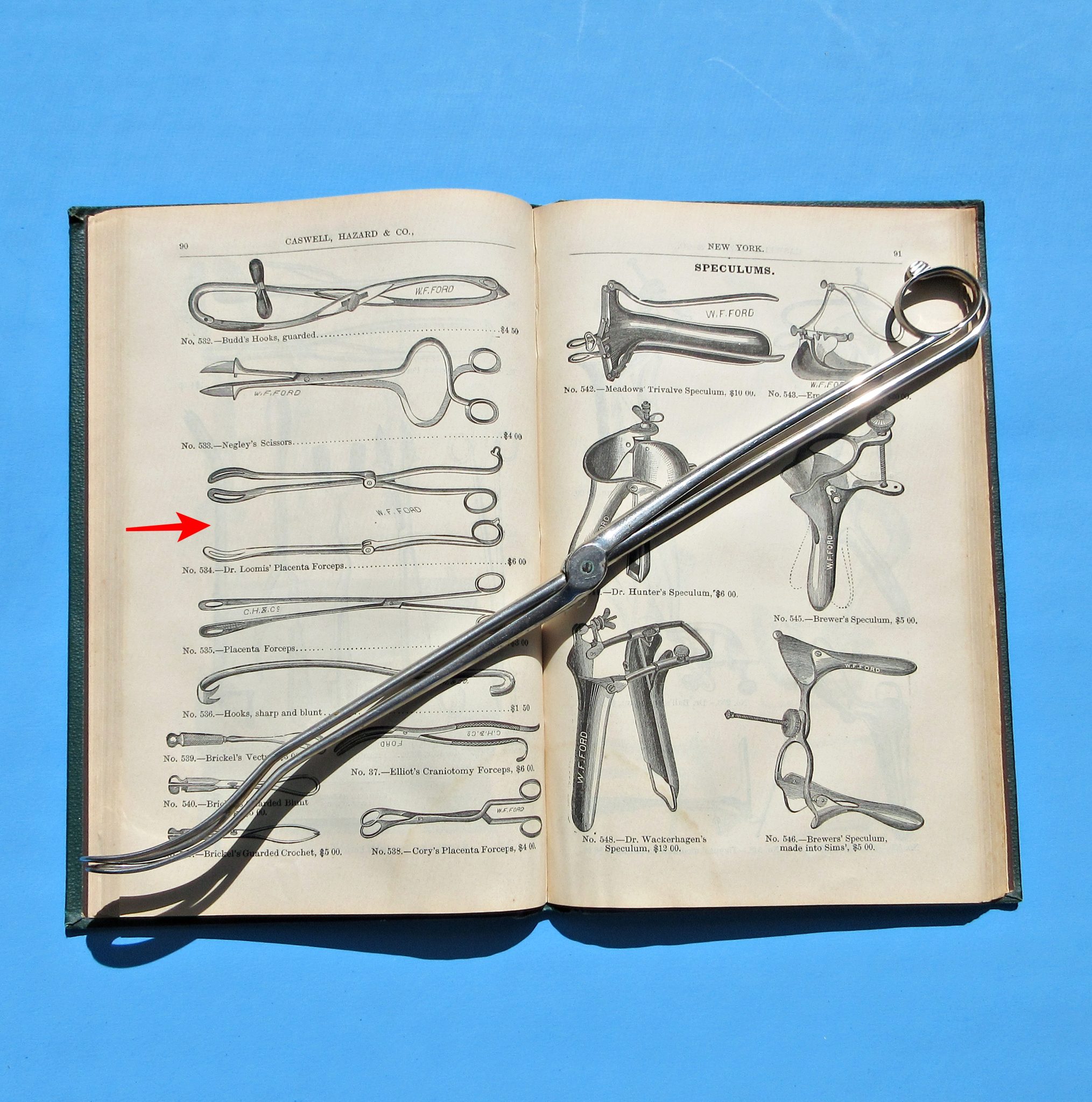Loomis’ Placenta Forceps, C1880, Codman & Shurtleff