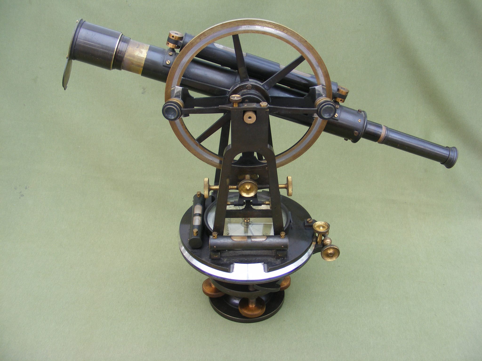 FINE SIX INCH TRANSIT THEODOLITE BY POTTER. POULTRY, LONDON