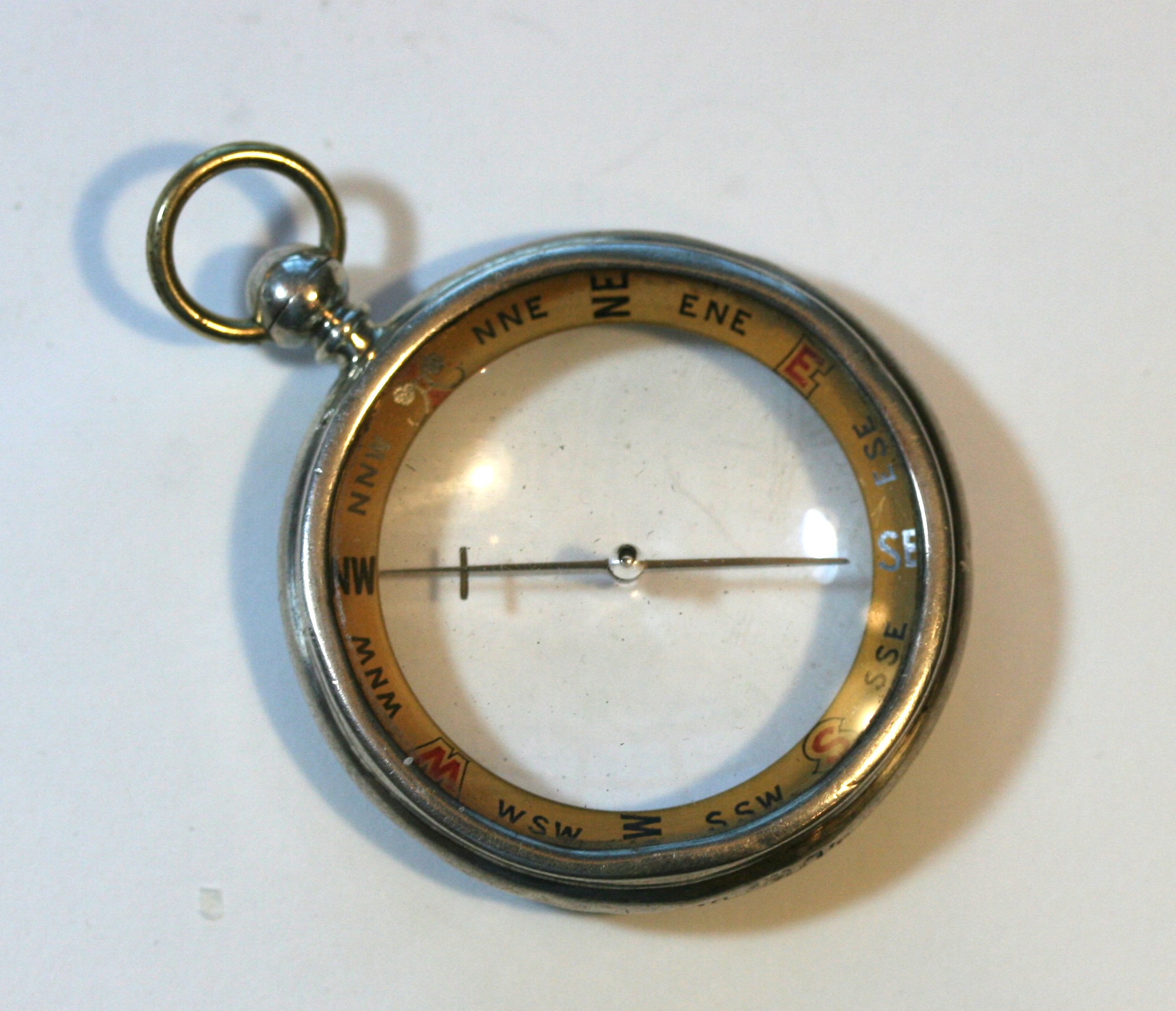 SILVER HALLMARKED  WORKING COMPASS by FRANCIS BARKER & SONS dated 1896