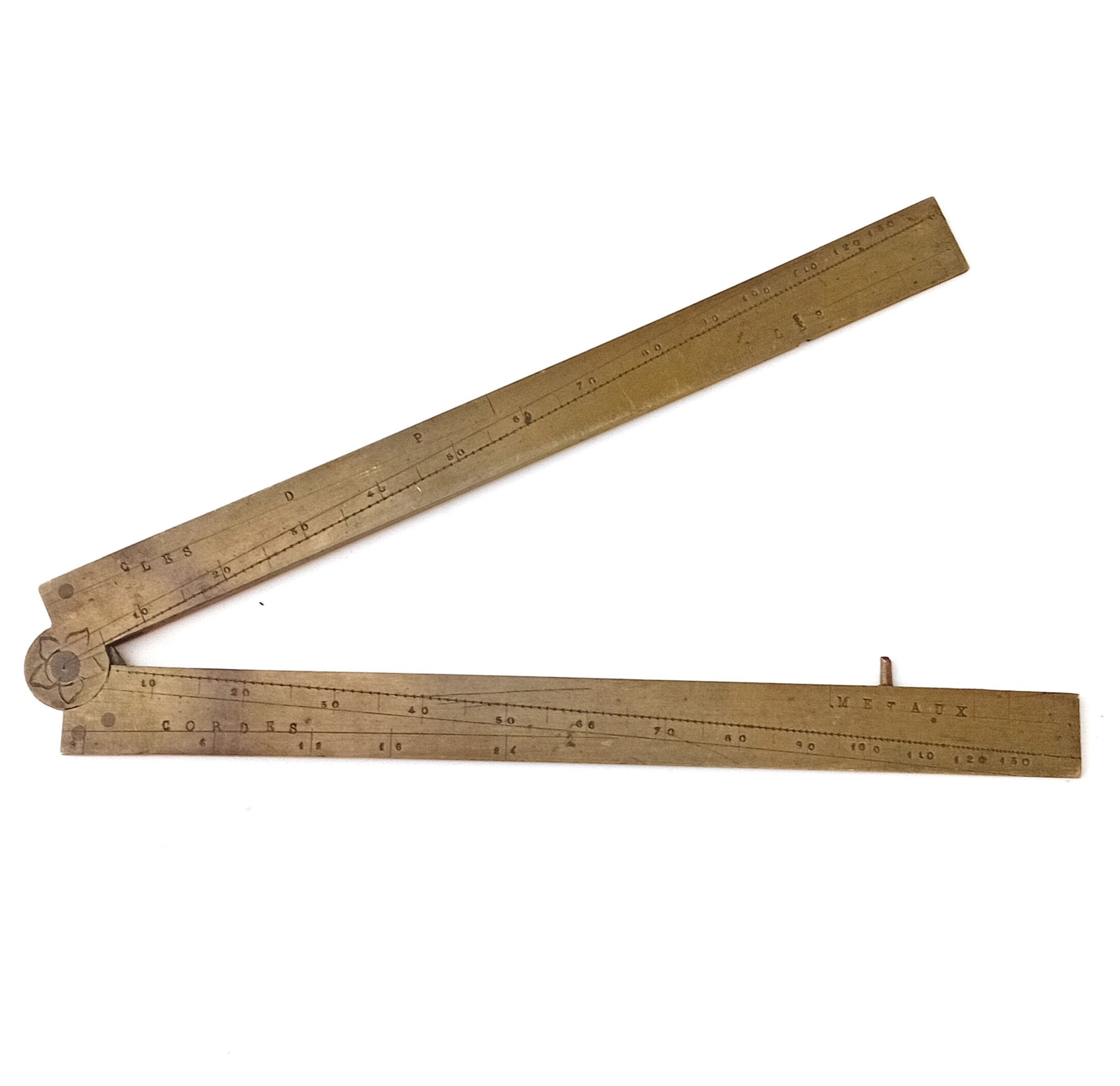 French 6 inch brass sector