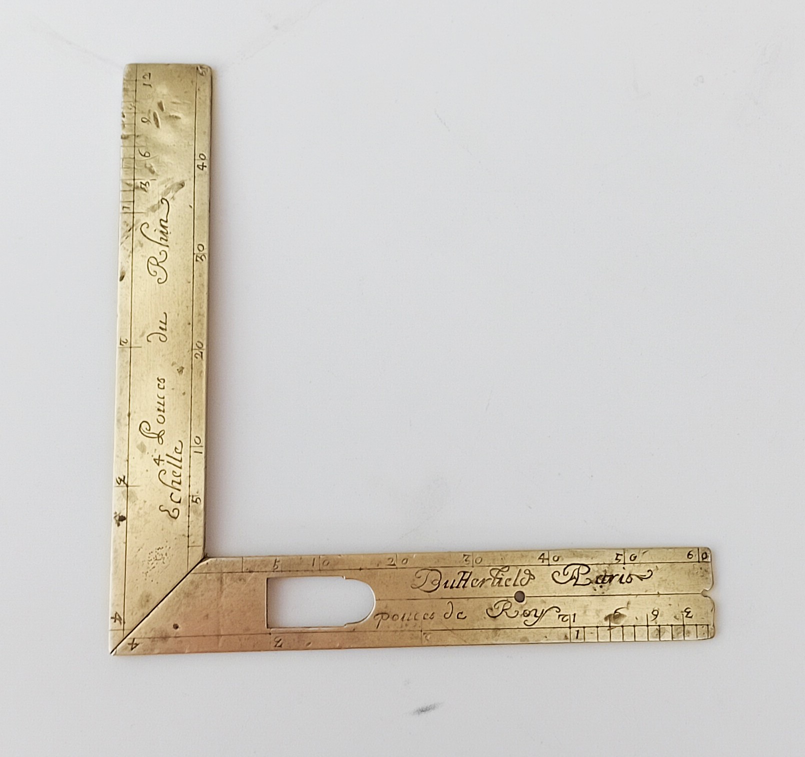 Brass folding square – Butterfield, Paris