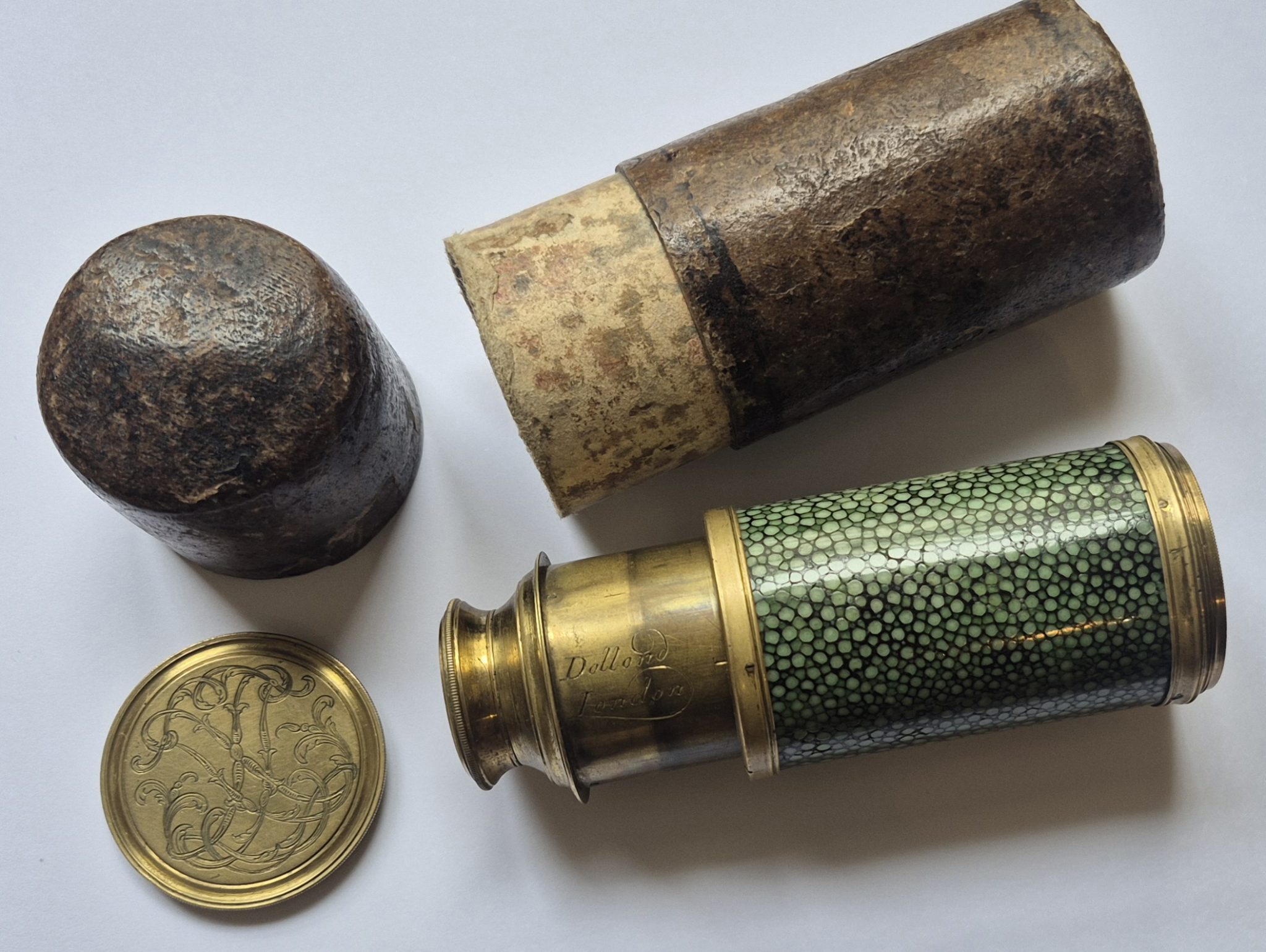 A fine Dollond spyglass with Galuchat and French porvenance, late 18th century