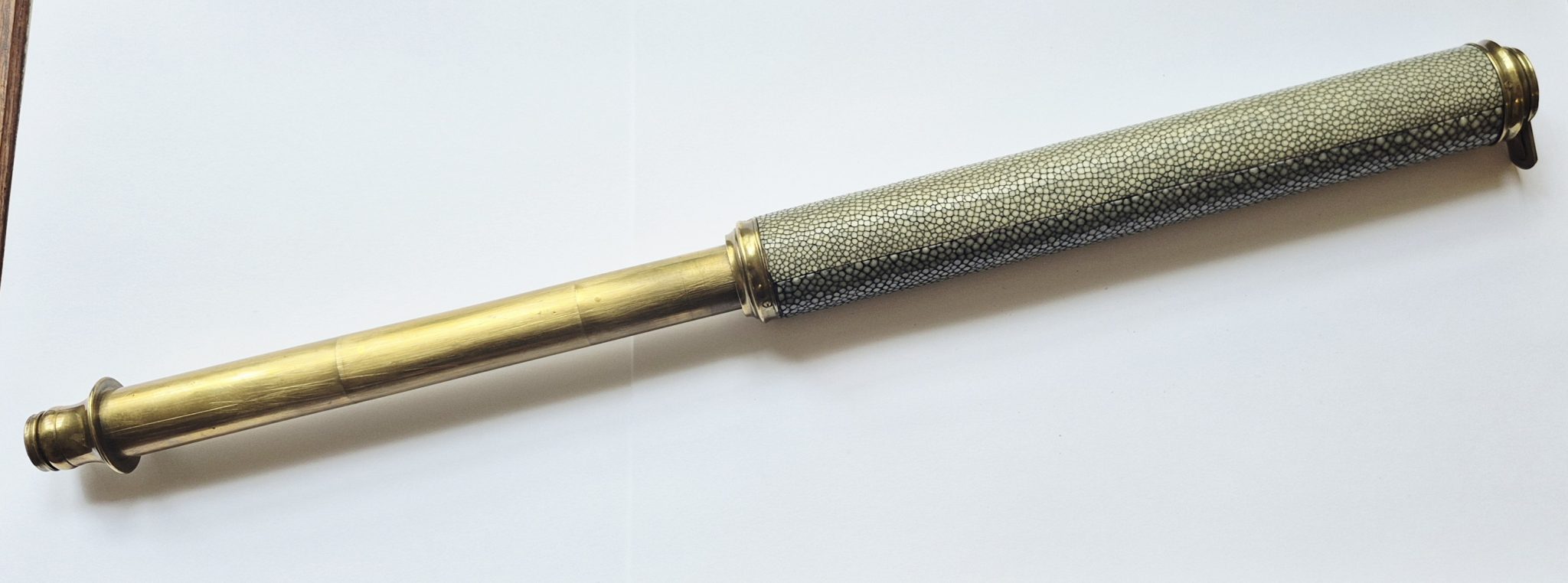A brass and Galuchat little telescope by Lincoln, late 18th century