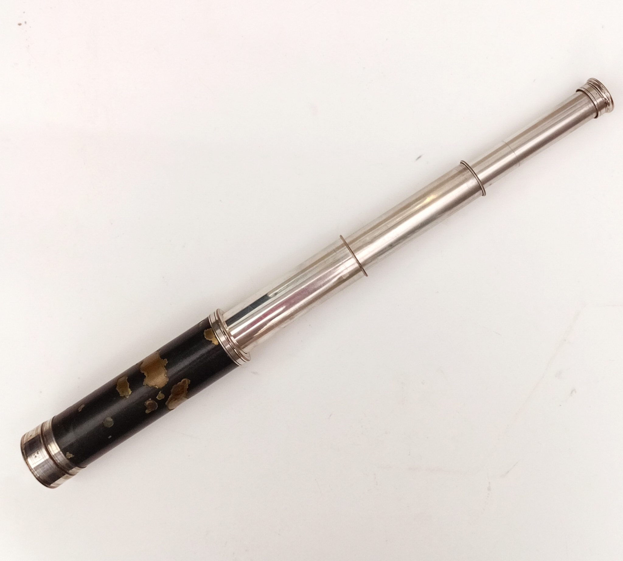 Three draw silver telescope – W. Watkins, Bristol.