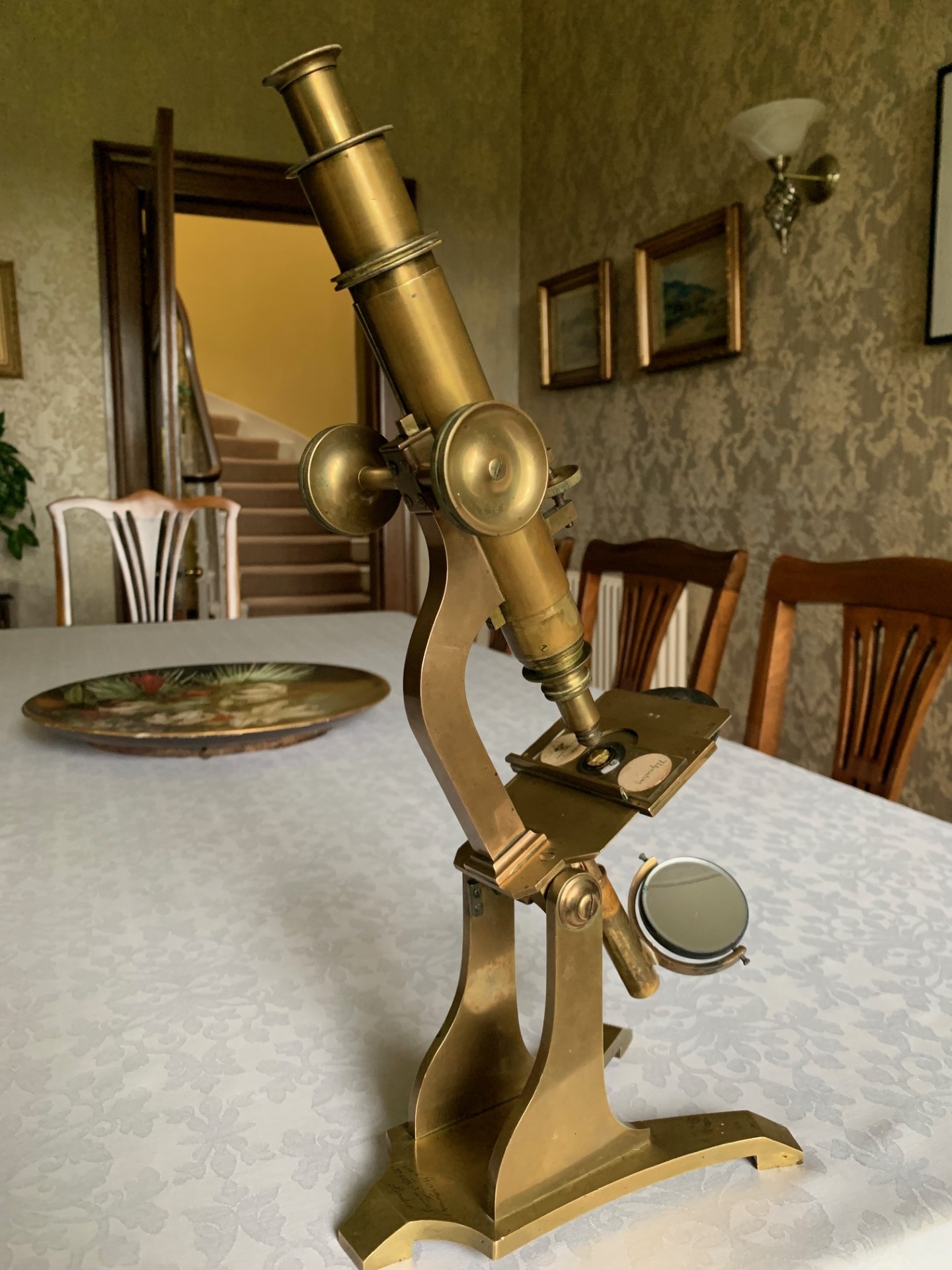 Antique Microscope Model No.5 in Brass by Horne & Thornthwaite, London – c1860