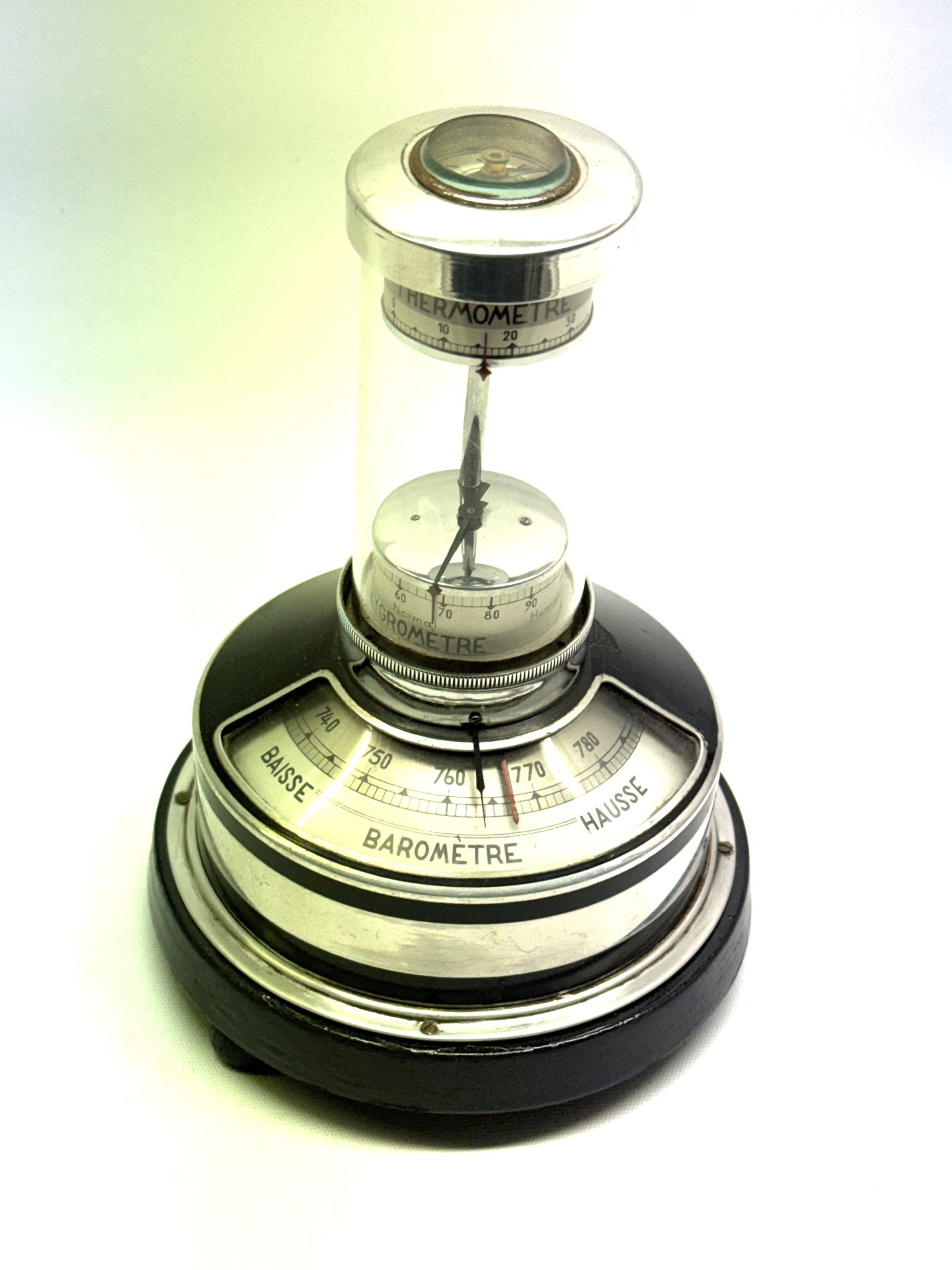 Vintage weather station with compass